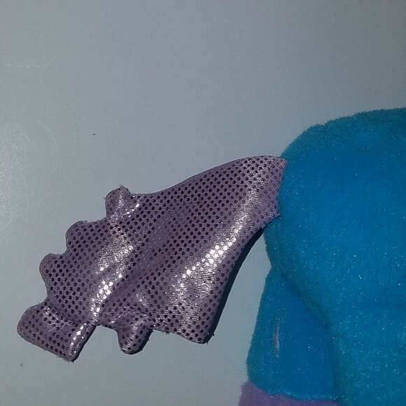 Blue Purple Unicorn Plush 8" Stuffed Animal Toy Lovey Silver Polka Dots - Picture 12 of 12